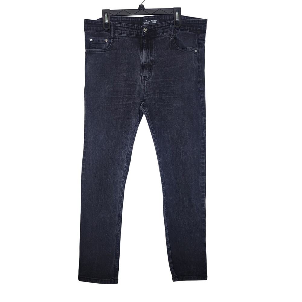 Public Record Slim Fit Jeans Men 40x30 (38x28) Black Stretch Denim Classic Dark